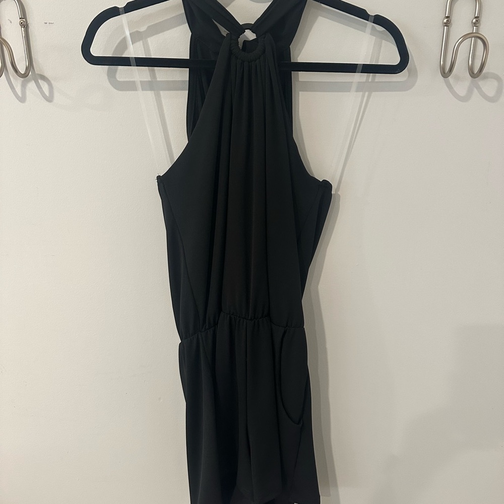 Ariella Black Halter Romper